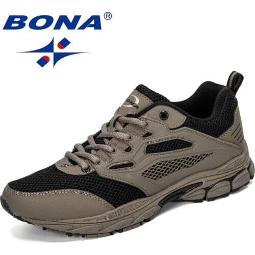BONA 2019 New Designer Popular Running Shoes Men Comfortable Anti Slip Male Athletic Shoes Outdoor Walking Sneakers Man Trendy