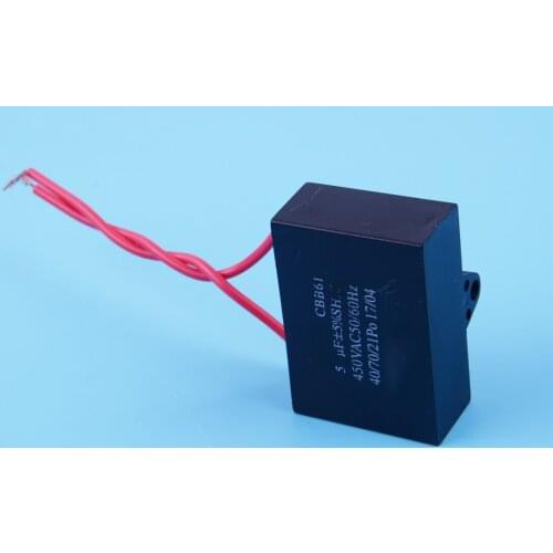 LETAOSK High Quality CBB61 Capacitor 5uf 2 Wire 50/60Hz 450VAC For Ceiling Fan Start-up AC-powered one-way motor
