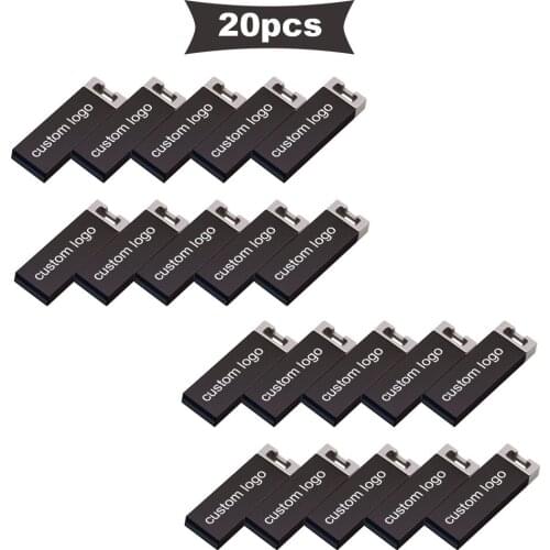 20pcs/lot Pen Drive Metal Pendrive 32GB 128GB 16GB 8GB High Speed Usb Flash Drive 64gb Usb Memory Disk Free Custom Logo For gift