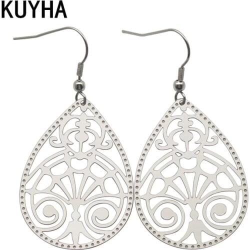 Earrings for Women Silver Color Steel Drop Earring 1 Pair Vintage Thin Fashion Earring Christmas Valentines Day Party Present