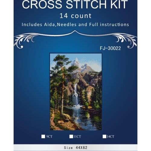 ONEROOM Mountain waterfall beauty Scenery DIY DMC 14CT Cross stitch,for Embroidery kit,Art Cross-Stitching Set handmade decor