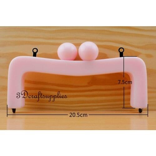 Frames glue on bag purse frames clasp resin 8 inch x 3 inch pink M118
