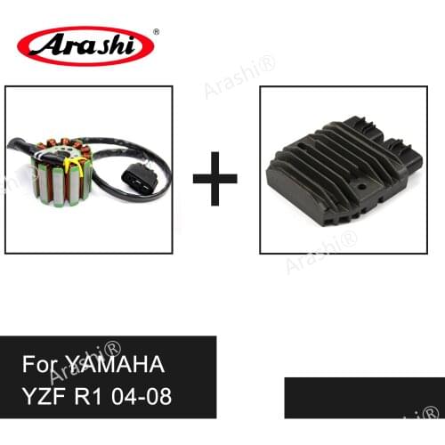 Arashi Motorcycle Engine Stator Coil Voltage Rectifier Regulator For YAMAHA YZF R1 2004-2008 YZF-R1 2004 2005 2006 2007 2008