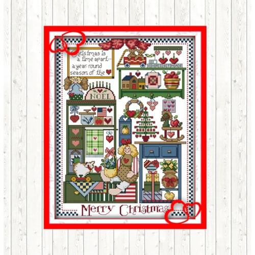 Christmas Gift Cross Stitch Embroidery DMC Cross Stitch Kit DIY for Needlework Aida 14ct 11ct Counted Printed Canvas Home Decor