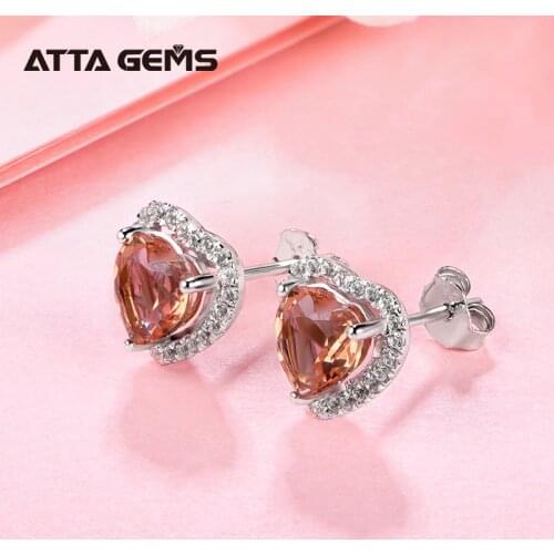 Zultanite Color Change 925 Sterling Silver Stud Earring for Women Heart Shape design Ruby Sapphie Stone Earrings Fine Jewelry
