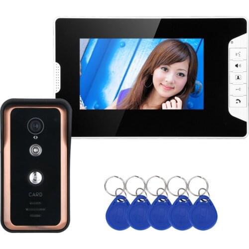 MOUNTAINONE 7 inch Color Video Intercom Door Phone System With RFID Card Reader HD Doorbell 1000TVL IR-CUT Camera