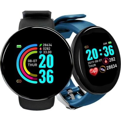 D18 Sport Smart Watch Men Women Smart Band Fitness Tracker Heart Rate Monitor Blood Pressure D18 Smartwatch for Android IOS