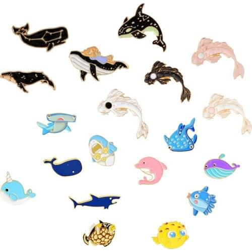 Ocean lucky bag :10pcs/bag From Cartoon Cute Sea World Dolphin shark whale pin Please read the rules carefully before buying