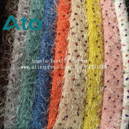 Thick winter Jacquard wool sweater fleece knitted fabrics supper soft stretchy patchwork color dots fabrics