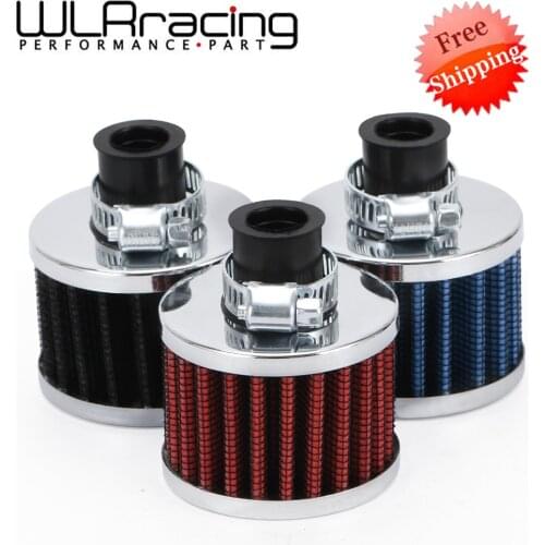 Universal Interface Motorcycle Air Filters 12mm Sliver Car Cone Cold Air Intake Filter Turbo Vent Crankcase Breather WLR-AIT12
