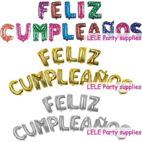Globos 15Pcs Spanish happy birthday balloons foil balloon for anniversary kidsbirthday decorations Feliz Cumpleanos Balloons