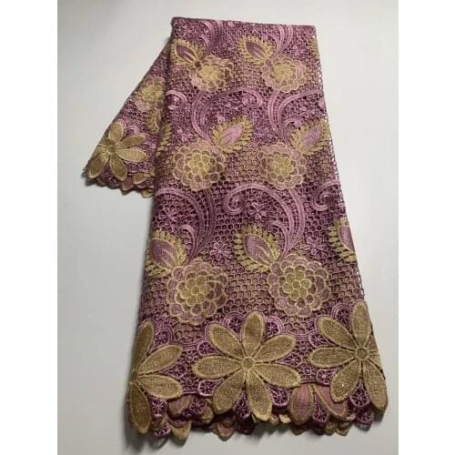 High Quality Water Soluble Guipure Cord Lace Embroidery Colorful African Cord Lace Fabric With Stones Wedding Sewing DFS163