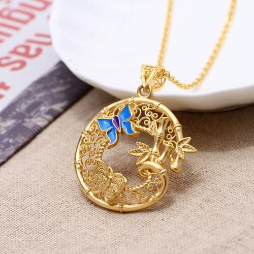 Wando Africa Wedding Necklace pendant for Women / Girl Gold Color Dubai Necklace pendant Arab Middle Eastern Jewelry Mom Gifts