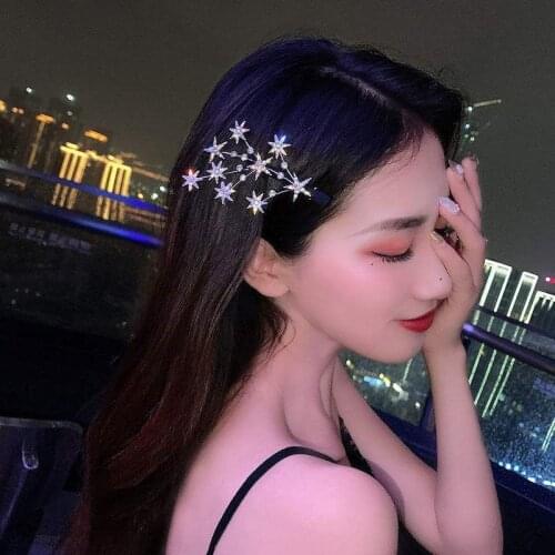 Korean New Sweet Crystal Hair Clip Headwear For Women Fashion Girl Gold Silver Hairgrip Hair Accessories Barrettes Side Clip