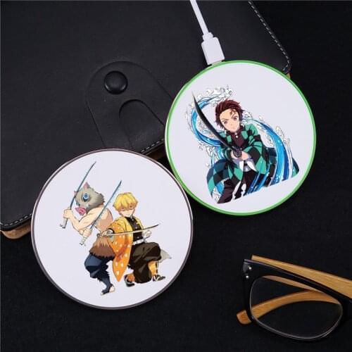 Demon Slayer 10W Fast Wireless Charger for Samsung S10 S20 S9 Note 10 9 Charging Pad for IPhone SE 11 XS XR X 8 Plus Airpods Pro