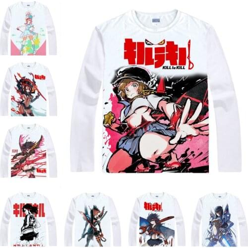 Coolprint Japanese Anime Shirt KILL La KILL T-Shirts Multi-style Long Sleeve Matoi Ryuuko Jakuzure Nonon Cosplay Costume Kawaii