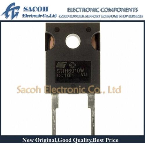 10Pcs STTH6010W or STTH6012W TO-247 60A 1000V/1200V Ultrafast high voltage rectifier