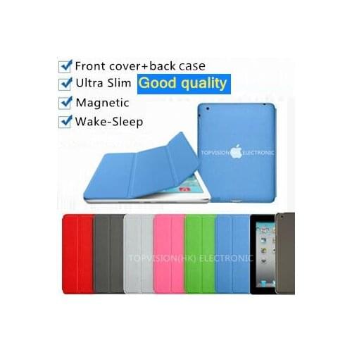 2 in 1 transparent hard back case+pu leather magnetic smart cover for apple ipad pro 9.7 case cover thin slim flip skin