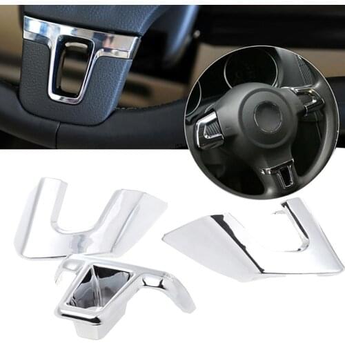3Pcs/Set Car Steering Wheel Trim Cover Decor for V-W Golf6 MK6 Po-lo Bora Jett-a