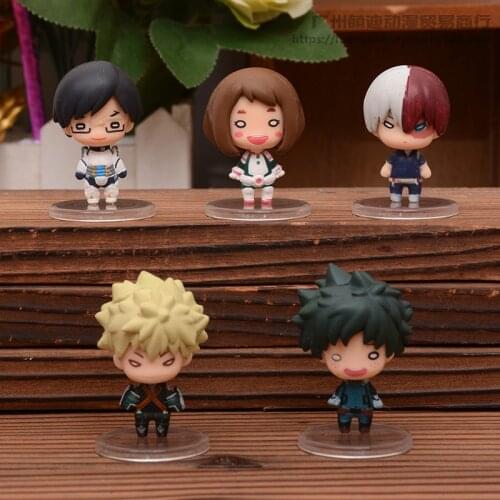 5pcs/set My Hero Academia Action Figure Toys Midoriya Izuku Bakugou Katsuki Shoto Boku PVC Model Dolls
