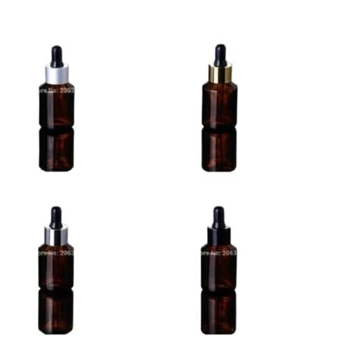 30ML brown glass dropper bottle with black bulb for essential oil/serum/eye essence/liquid/water dropper bottle cosmetic packing