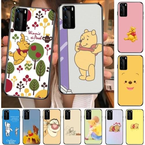 Winnie Bear Hug Phone Case For Huawei P40 p30 P20 10 9 8 Lite E Pro Plus Black Etui Coque Painting Hoesjes comic fas