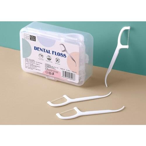 For Household Plastic Superfine Interdental Brush Dental Floss 50Pcs/Box Teeth Stick Oral Care White Tooth Cleaning