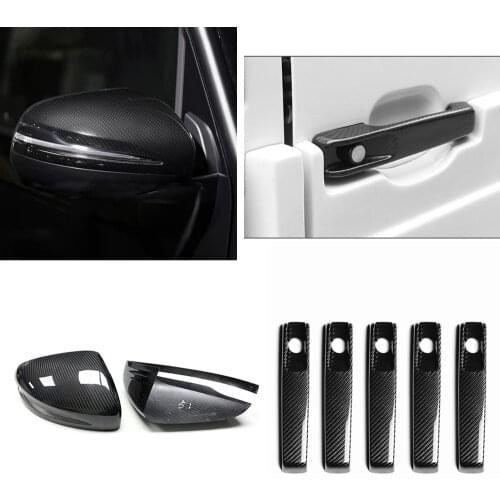 Carbon Fiber Rearview Mirror Cover Casing Cap For Mercedes-Benz W464 W463A G-Class Wagon G63 AMG G500 G550 2019 Door Handle Trim