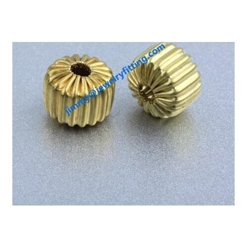 Jewelry findings size 9*6.8mm fashion jewelry corrugated brass beads DIY beads column shape beads