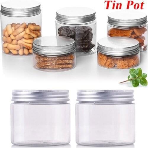 HOT Newest 30-250ml Storage Aluminum Cap Cosmetic Tin Pot Lip Balm Jar Plastic Containers Oil Wax Empty Storage Bottles & Jars
