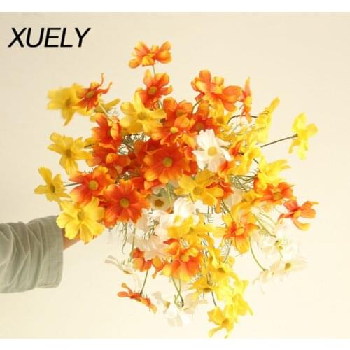 10 Heads silk persian Chrysanthemum artificial flowers for wedding party Decoration fake flower daisy Home garden office decor