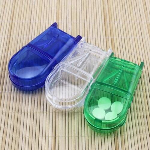 Pill Storage Compartment Box Medicine Tablet Holder Safe Cutter Splitter Half Home Portable Pill Cases Dispenser Pill Box