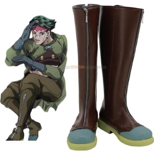 JOJO Rohan Kishibe Brown Shoes Cosplay JoJos Bizarre Adventure: Diamond is Unbreakable Rohan Kishibe Cosplay Boots Brown Shoes