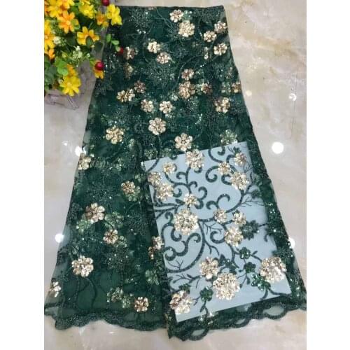 Beautiful Lace Fabric Stacked Sequins Embroidery Flower French Tulle Mesh Sewing Dress Tube Top Skirt Camisole 5 Yards Wholesale