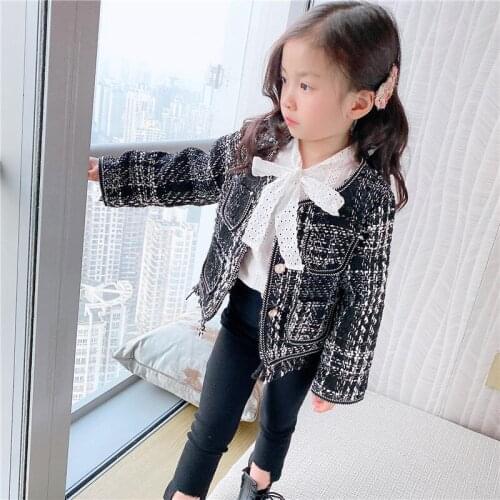 2020 Spring New Girl Baby Fashion Plaid Cardigan Jacket Baby Kids Elegant Coat Jackets Children Clothes