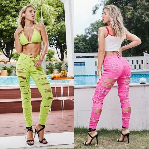 Hot Selling Hot Selling Jeans Pencil Pants High Waist Solid Color Sexy Slim-Fit Speaker Pants Women Jeans Women