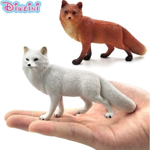 Cute Simulation Big White Red Fox figure Animal Model home decor figurine fairy garden decoration accessories modern statue toys