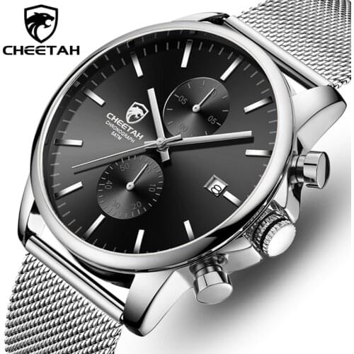 CHEETAH Luxury Brand Men Quartz Watch Mens Chronograph Sport Watches Waterproof Wristwatch Analog Date Clock Relogio Masculino
