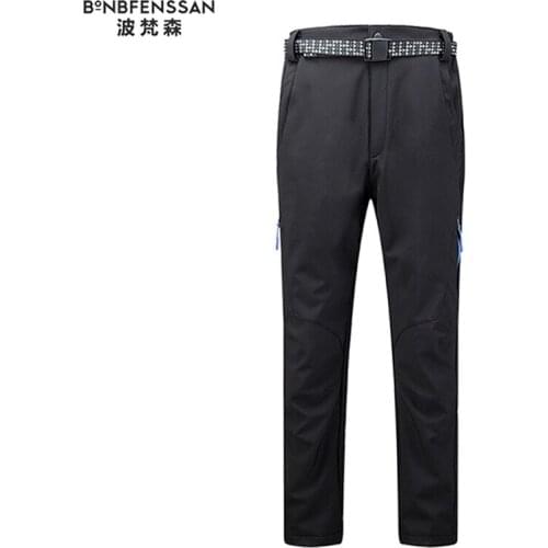 Mens Outdoor Sports Trousers Warm and Windproof Breathable Soft Shell Pants Winter Travel Ski Mountaineering Mens Trousers