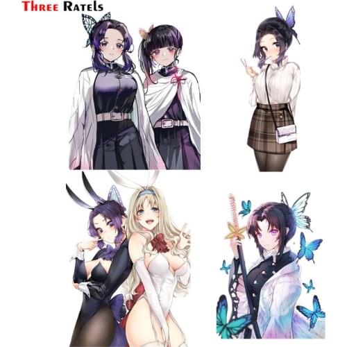 Three Ratels F568 Kochou Shinobu Tsuyuri Kanao Kimetsu No Yaiba Car Windshield Sticker Macbook Decal