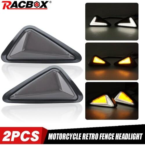 New 12V Motorcycle Turn Signal Light LED Indicators Lamps Universal Smoke Triangle Flush Mount Amber Light Motorbike Refit Lamp