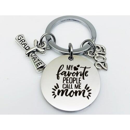 Oeinin Fashionable Keychain My Favorite People Call Me Key Chain Bags Boy Letter Color Key Ring Stainless Pendant Accessories