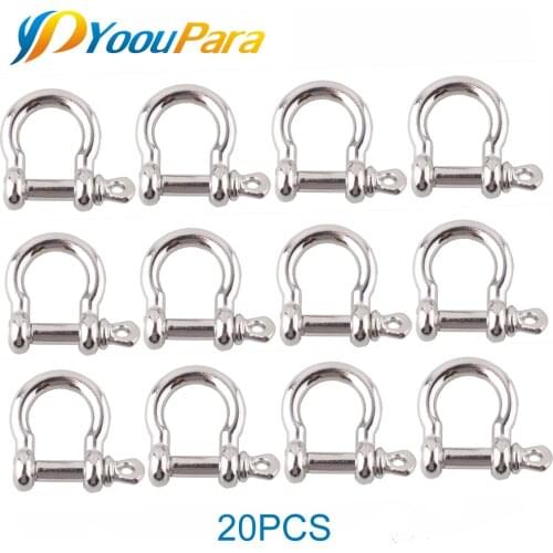 Wholesale Alloy D-Shape Anchor Shackle Screw Pin for Paracord Outdoor Camping Survival Rope Survival Bracelets Shackle Buckle