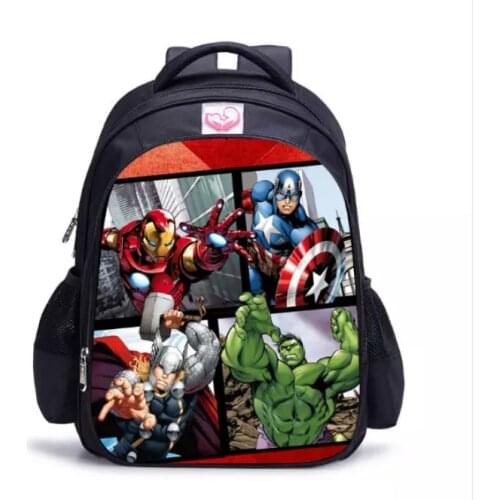 16 Inch Superhero Hulk Iron Man Children School Bags Orthopedic Backpack Kids School Boys Girls Mochila Catoon Bags