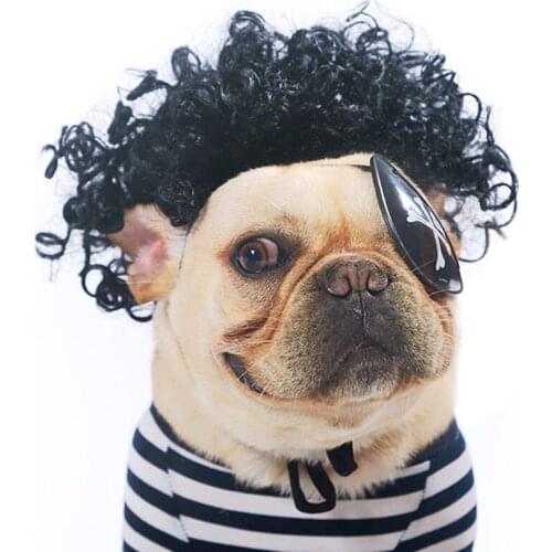 Pet Funny cats Dogs Cosplay Wigs Halloween Christmas Comical Outfits With Wig Set Pet Cat Dog Festival Party Wigs pet supplies