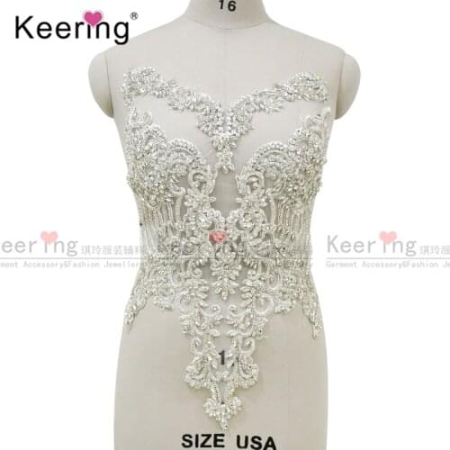 Sexy Embroidery rhinestone diamond applique for Evening dress WDP-295
