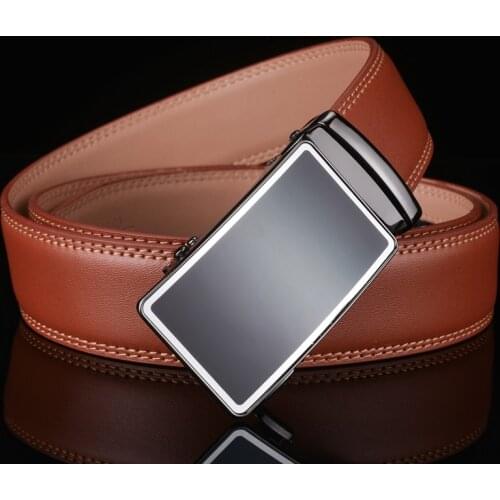 Plyesxale Metal Automatic Buckle Belt Cow Leather Belts For Men High Quality For Jeans Mens Belts Luxury Genuine Leather G42