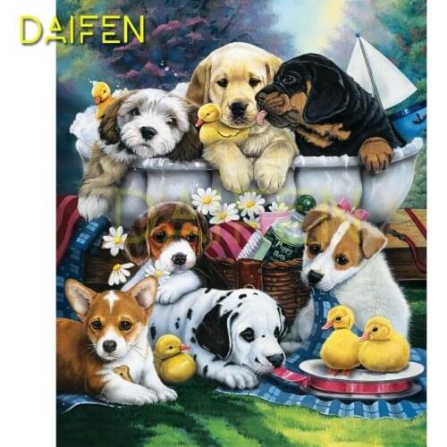 Full Square Diamond mosaic Dog flower duck 5DDIY Diamond embroidery Cross stitch Dog Full Round Diamond painting Dog flower duck