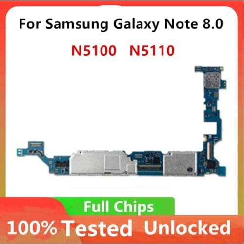 Unlock for Samsung Galaxy Note 8.0 N5110 N5100 N5120 Motherboard Original Mainboard Android OS System Logic Board Full Chips