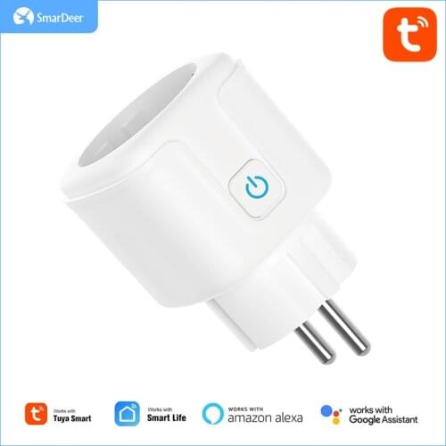 SmarDeer 16A EU WiFi Socket Electricity statistics Timer Smart Socket Voice Control with Alexa and Google Home